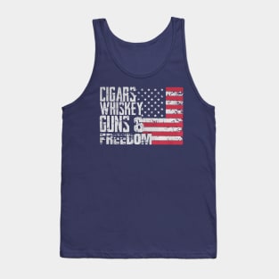 Cigars whiskey guns and freedom Tank Top